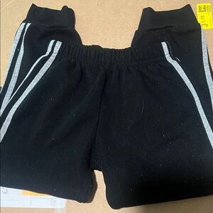 Kids Black Sweatpants with Gray Stripes